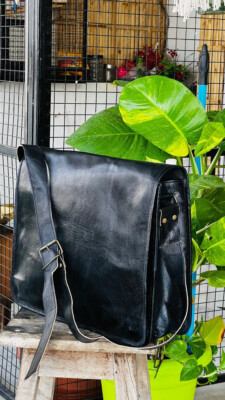 15'' Vintage First Choice Leather Laptop Messenger Handmade Briefcase Bag Satchel