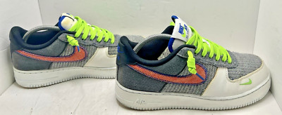 NIKE AIR FORCE 1 07 ''RECYCLED'' WHITE/SPORT RED/GREY CU5625-122 MENS SIZE 9.5