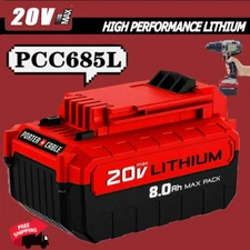 for PORTER CABLE 20V 20 Volt Lithium-Ion Battery Max 8.0Ah PCC680L PCC685L NEW