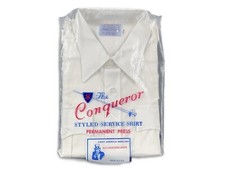 vintage conqueror styled service shirt Size 17.5 Nos