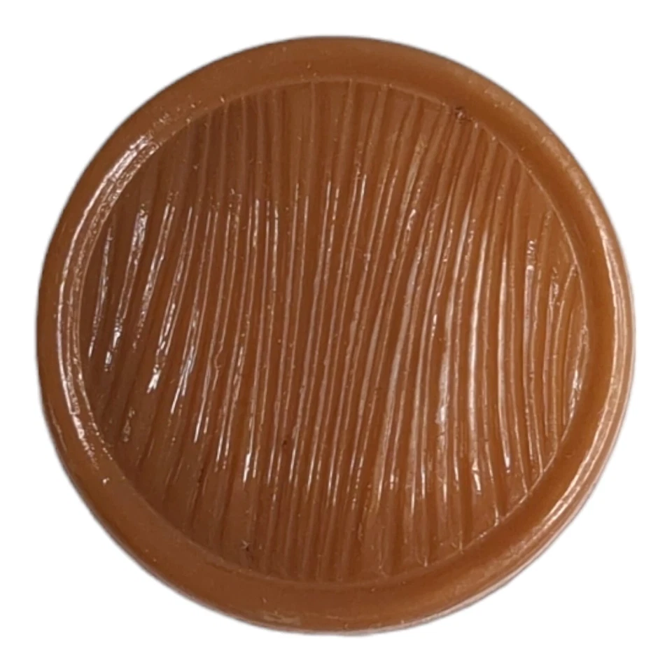 Lot 6 Medium Buttons VTG Brown Textured Wood Grain Size 22mm Shank - Image 3 of 4