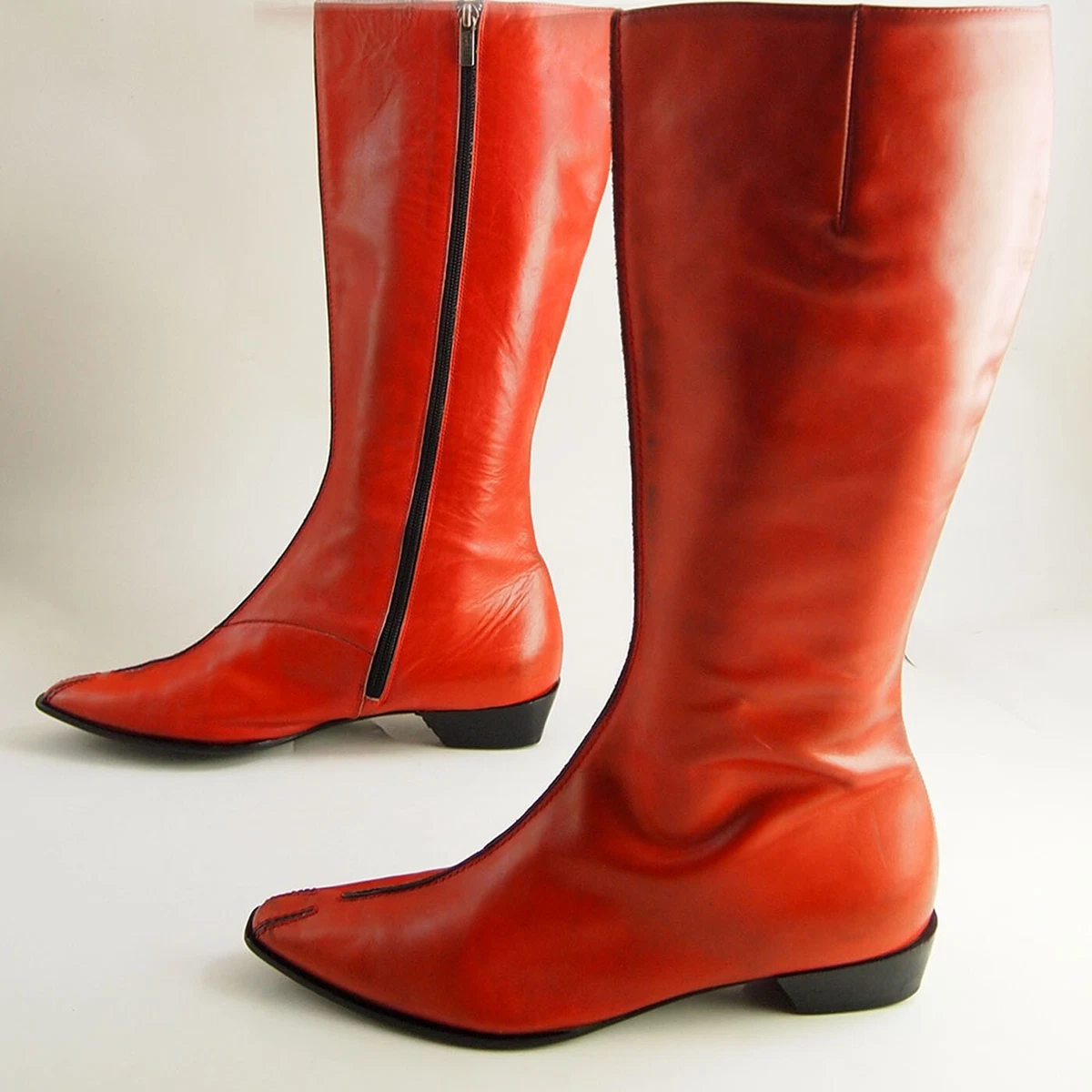 Fratelli Rossetti Genou Haut Bottes quitation Cuir Rouge Femmes