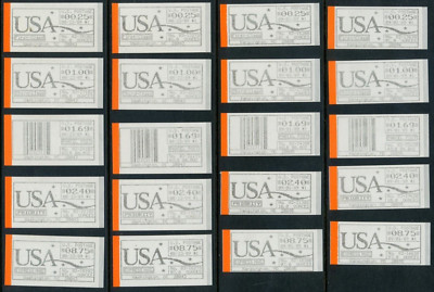 CVP1-CVP20 Computer Vended Postage Complete Set of 20 Stamps BY1 & BY2665