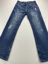 B Tuff Jeans Men’s 29x32 “Hunter” Distressed Whiskering Thick Stitch 100% Cotton