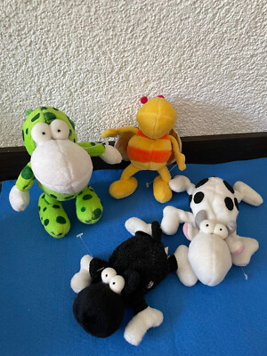 Heye Mordillo 90s Crazy Zoo Stofftier Kuscheltier Plüsch Schwein Schaf Biene Kuh