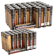 64-Packs AAA Alkaline Battery and AA Alkaline Battery Triple/Double A Batteries