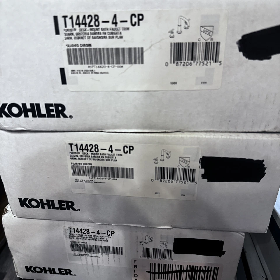 Kohler K-T14428-4-CP Purista Montaje en Cubierta Grifo de Baño Borde y Mango de Palanca Foto 2 de 4