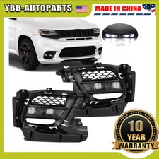 Lhrh 4pcs Led Fog Light Lamps W Covers Bezel For Jeep Grand Cherokee 2017-2022