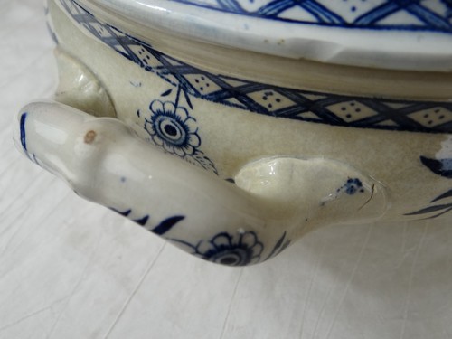 Antigua sopa de cerámica francesa tureen - de Lunéville 1920 - - Imagen 11 de 12