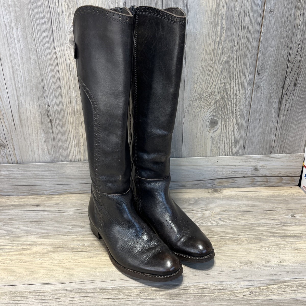 Other Portugal Leather Zip Boots Size 10 1/2 Made in Portugal leather heel zip up men main image 4