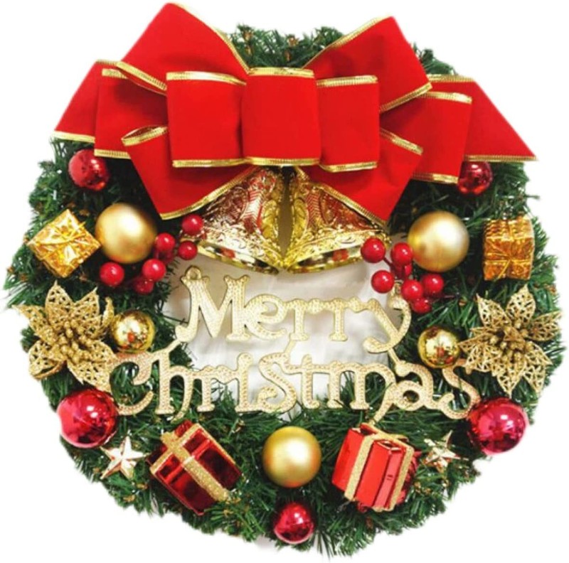 12-inch Christmas Wreath Door Hanging Decor Xmas Party Home Garland Ornament