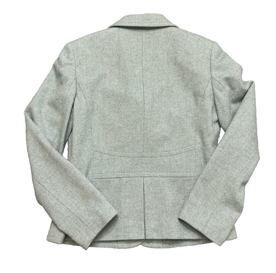 Blazer Mujer 6 Mezcla de Lana Azul Espiga Tweed Informal Forrado en Esquina Foto 2 de 4