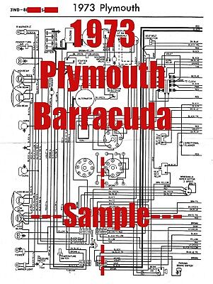 1973 Plymouth Barracuda Full Car Wiring Diagram *High Quality Printed