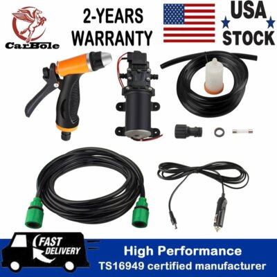 #ad 12V 80W Portable130 PSI High Pressure Car Electric Washer Hose Wash Pump Kit US $37.99