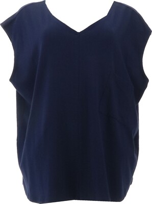 Rachel Hollis Ltd Baseball Hem Knit Tank Navy M NWOT (492)