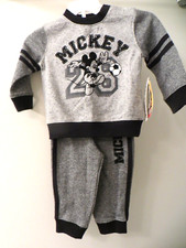 DISNEY MICKEY MOUSE Sweat Suit COTTON 2 pc. Outfit 6-9 mo Soccer NEW NWT