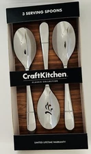 Craft Kitchen Spoon Serving Set 3 pc Stainless Steel  Tools Cookware 1 Slotted