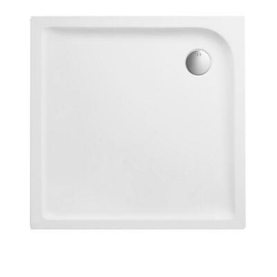 Duschwanne 90x90x3,5 cm quadratisch superflach aus Sanitär-Acryl weiß