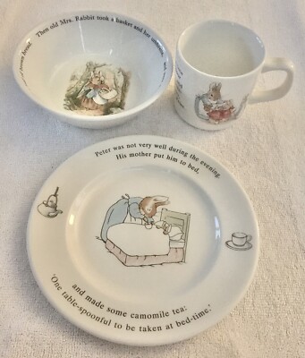 Wedgwood Child's Dining Set The World of Peter Rabbit Frederick Warne & Co 1993