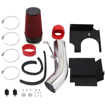 4 Inch Performance Cold Air Intake Filter Kit With Heat Shield For 99-06 GMC /Chevy V8 4.8L 5.3L 6.0L Silverado 1500 2500 3500 (Silver & Black) In | Whizz Ram Air Kit - Foto 4