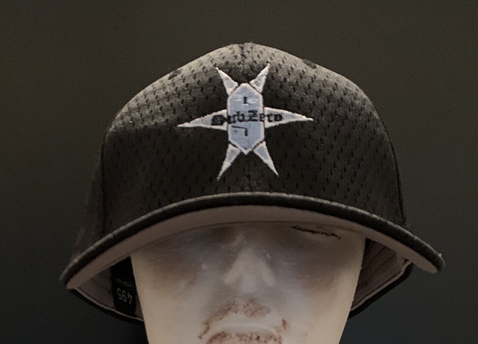 Richardson Flexfit Sub Zero Mesh Fitted Cap Hat Sz. M/L New 495 Black/Light Blue