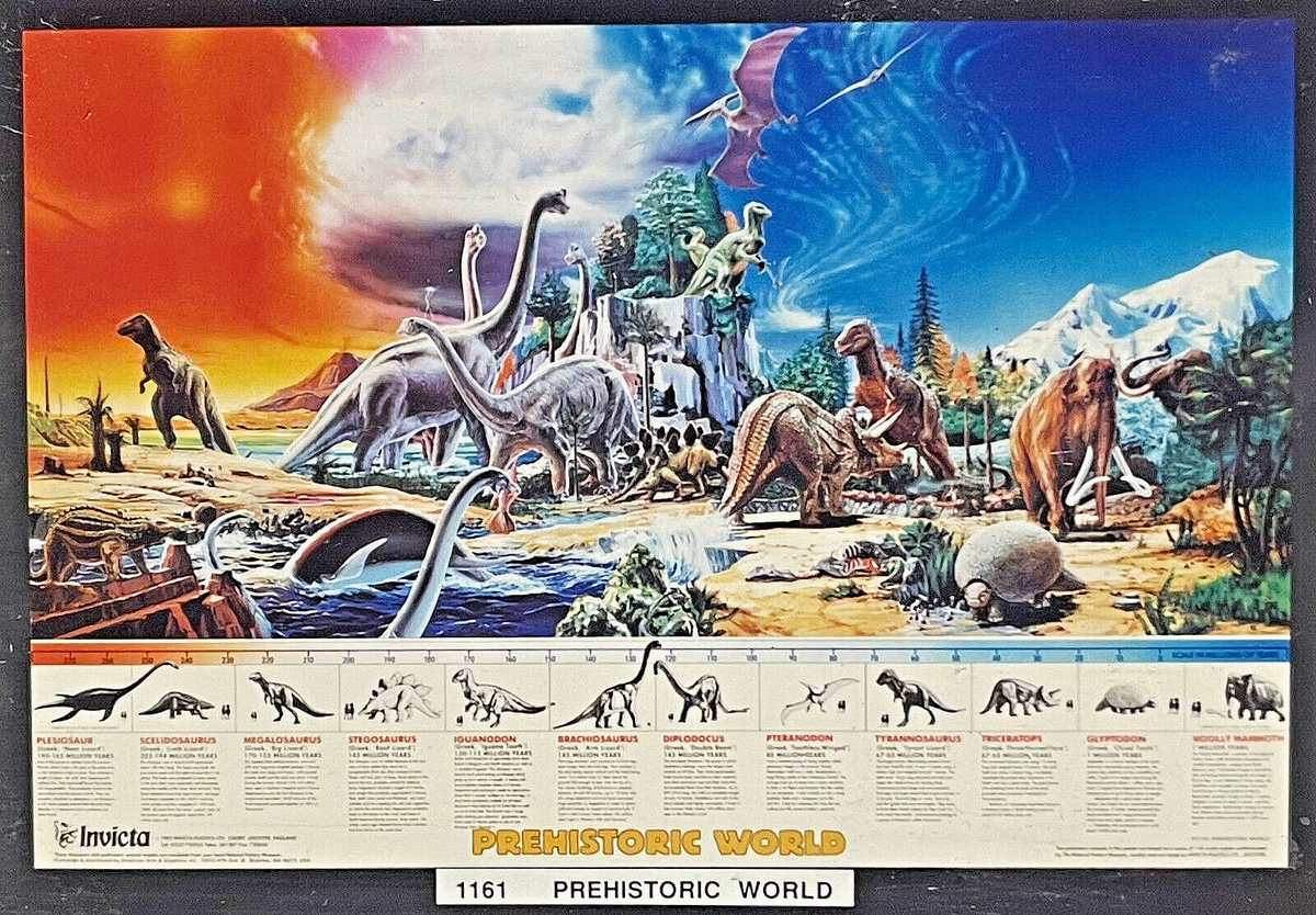Vintage Poster 1985 Prehistoric World Dinosaurs Invicta 22