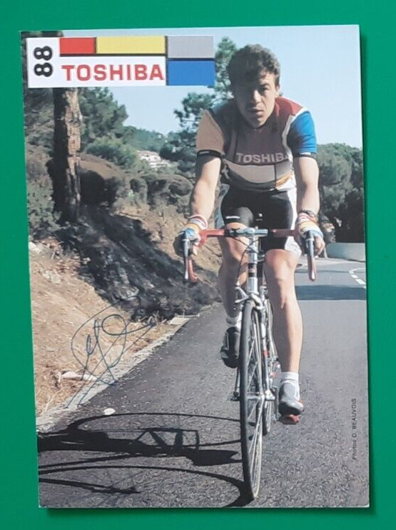 CYCLING cycling card PASCAL FISH team Toshiba 1988 Signed