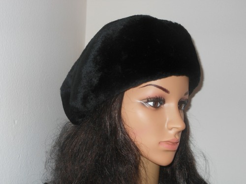 NUCOLLECTIONS FAUX FUR BERET STYLE HAT 