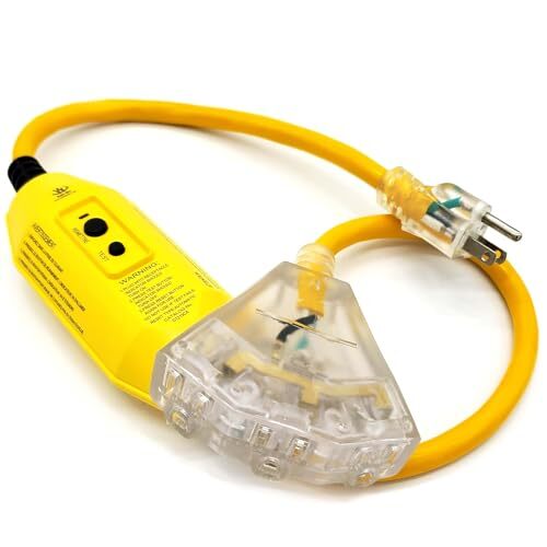 3 ft - GFCI 12 Gauge Heavy Duty Extension Cord - 3  Assorted Sizes , Colors 