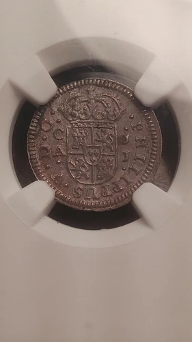 1719 CA JJ  Spain 1/2 Real  Philippus Variety  NGC MS63  Only 1 Finer      1345