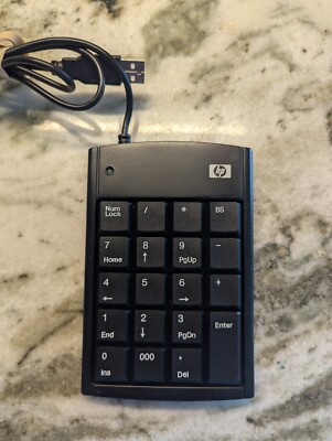 HP Targus 19 Key USB Wired Port Add On Keyboard Black PAKP004, 2 USB SLOTS, USED