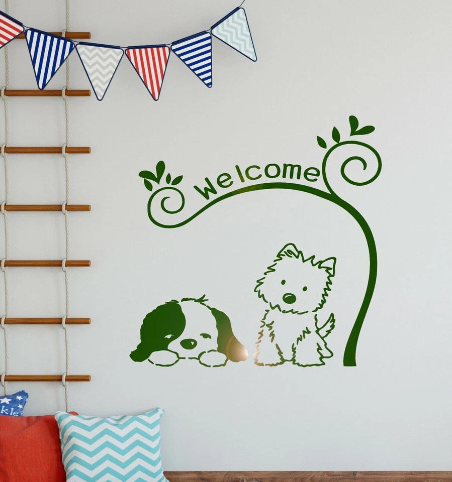 Vinyl Wall Decal Dog Animal Pet Welcome Kids Room Grooming Stickers (ig1337) — 第 3/4 张图片