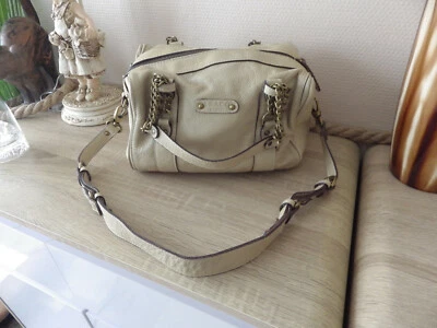 SAC A MAIN FEMME  LUXE MARQUE ABACO PARIS MODELE  ARY SCOT CUIR COULEUR MASTIC  - Photo 1/4