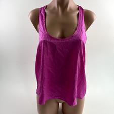 Victoria  s Secret Satin Racerback Tank Top Sleepwear w/ Logo Pink Size S NWT