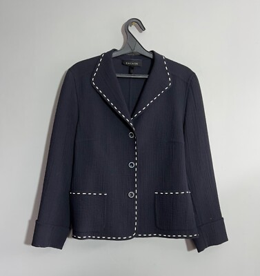 Escada Navy Blue Blazer Three Button