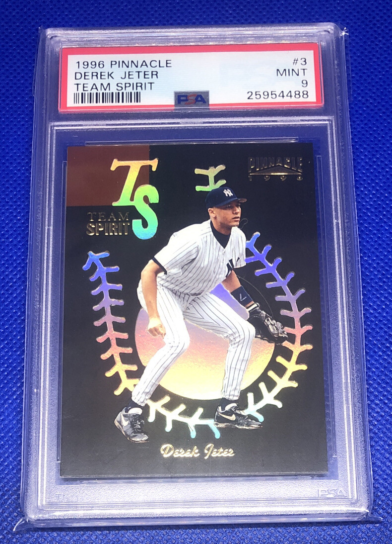 Derek Jeter 1996 Pinnacle TEAM SPIRIT #3  PSA 9 - Pop 8  ONLY 9 - PSA 10's
