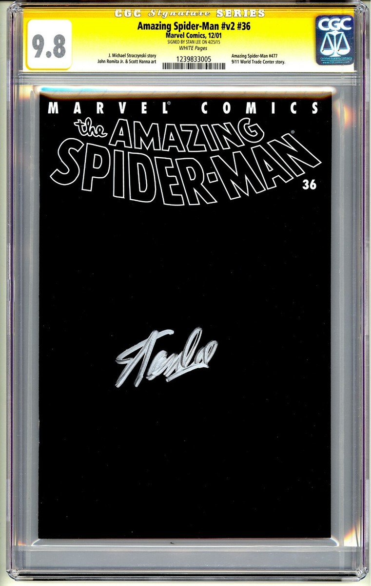 💥AMAZING SPIDER-MAN V2 #36 CGC SS 9.8 STAN LEE BLANK VARIANT 9/11
