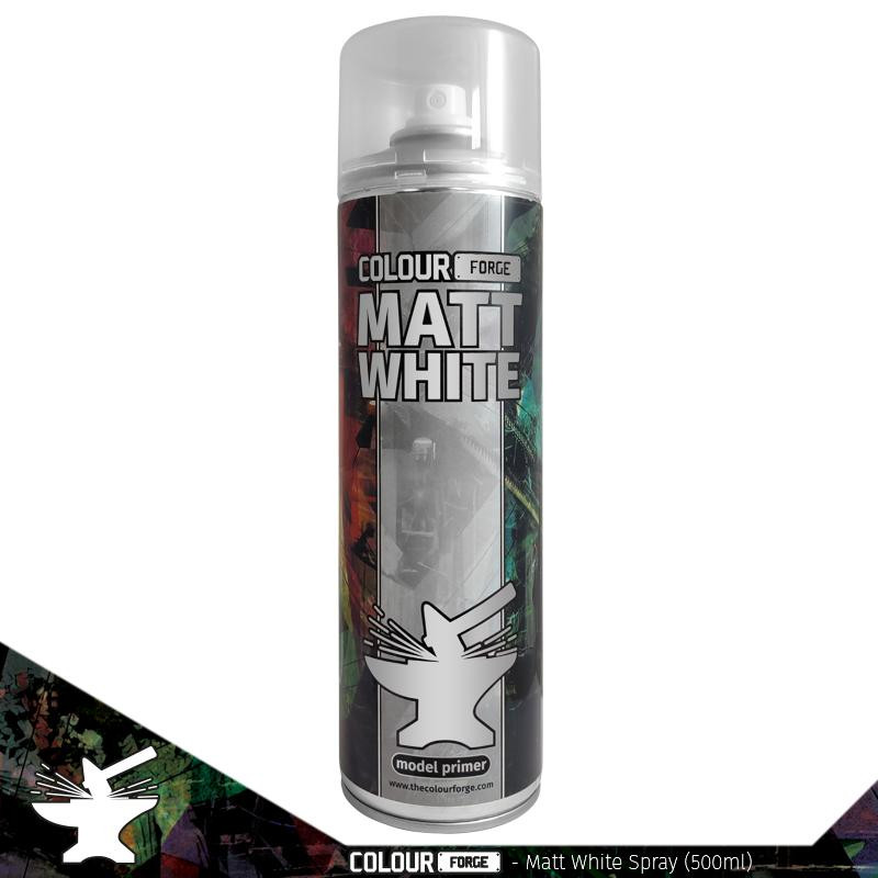 The Colour Forge Hobby Supplies Matt White Model Primer 500ml Aerosol Spray Can
