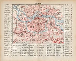 Landkarte City Map 10 Stadtplan Breslau Wroclaw Polen Poland Europa Ebay