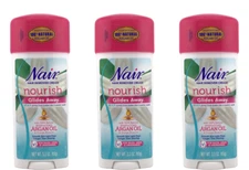 3 Pack Nair Hair Remover Sensitive Cream Nourish Glides Away Argan Oil 3.3 oz