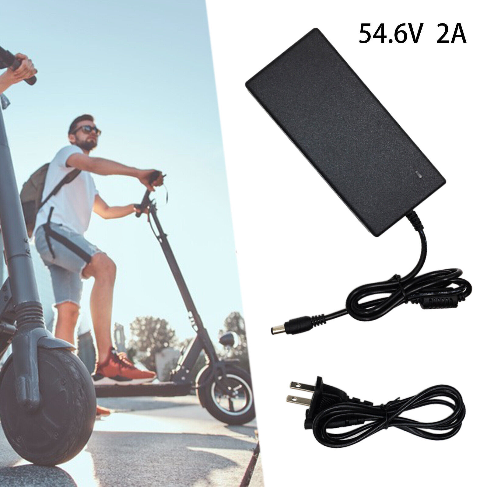 54.6V 2A Li-ion Lithium Battery Charger 48V DC Socket For Ebike Scooter Battery