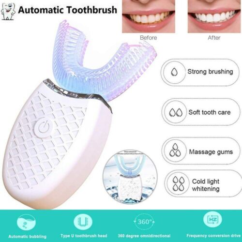 Teeth Whitening Nano Light Wireless Automatic 360° Electric Sonic Toothbrush US - Picture 1 of 12