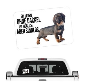 Siviwonder Dackel Autoaufkleber "Extrem Dackelfiziert" - Weiß 45x30cm