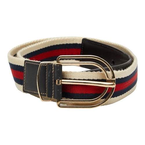 Used Gucci Sherry Line Belt Size 85/34 156934 Multicolor Canvas Leather Men's