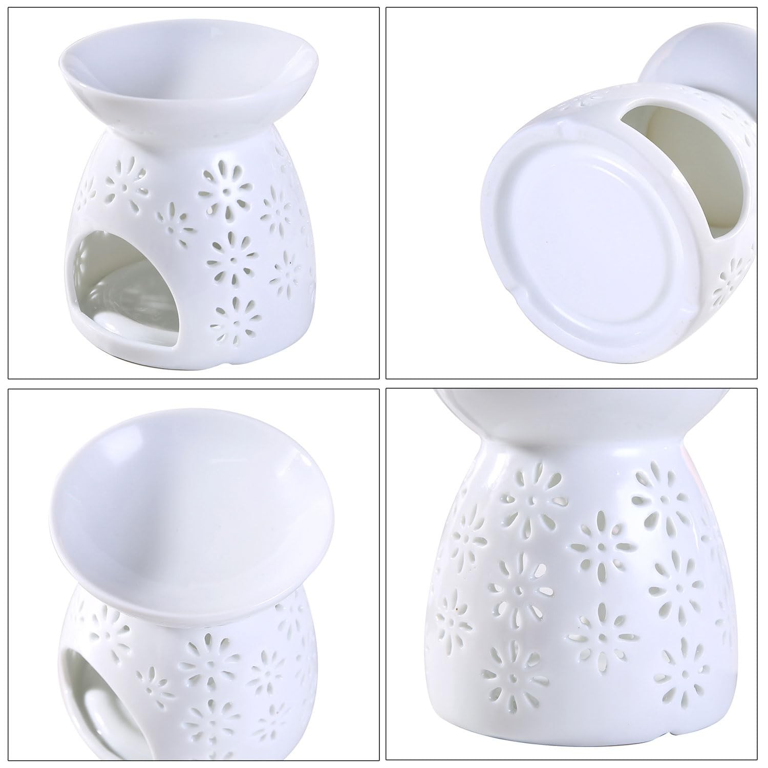 - Ceramic Tea Light Candle Holder, Essential Oil Burner Wax Melt Burner, Ince...