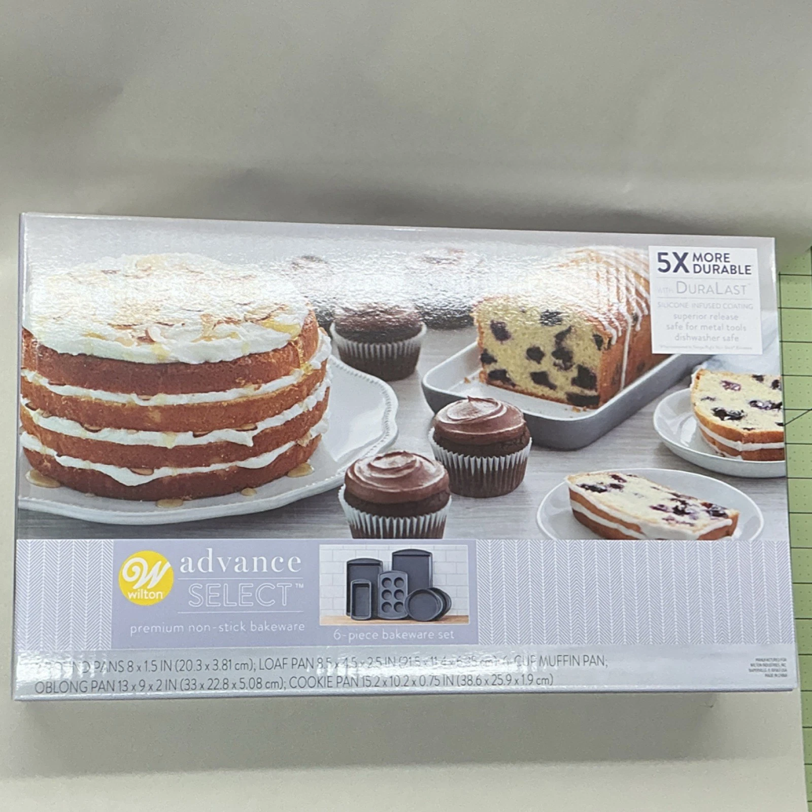 Wilton Advance Select Non-Stick Bakeware Set 6-Piece, Dishwasher Safe, Gray