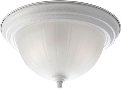 Progress Lighting P3817-30 White 13-1/4'' Melon Glass Ceiling Light For Hallways