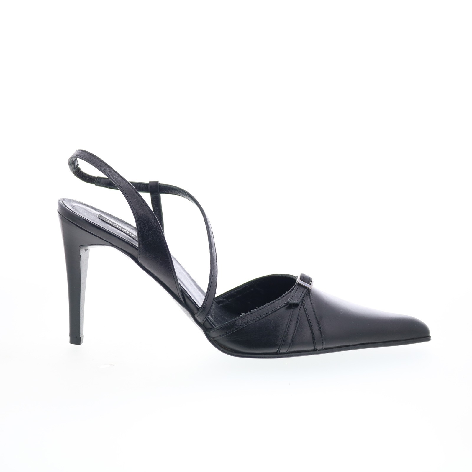 Claudia Ciuti Clay CLAUDIA CIUTI8 Womens Black Leather Pumps Heels Shoes 8