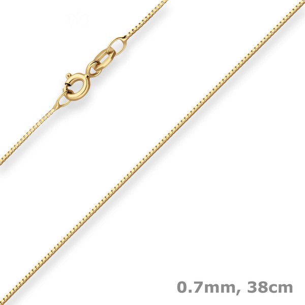 0,7Mm Veneziakette Collier Halskette Aus 333 Gold Gelbgold 38Cm-image