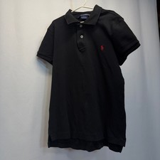 Ralph Lauren Sport Kids Black Slim Fit Polo Shirt Red Pony Logo Medium